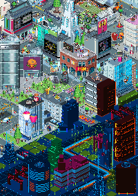An overview of the whole puzzle cityscape